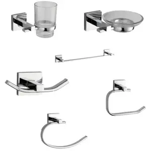 Serie Z-11500 2024 di vendita calda accessori per la toilette dell'hotel in lega di zinco cromato set di accessori per il bagno