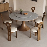 Ensemble table et chaises de salle à manger en bois massif de haute qualité, table ronde, taille et disposition pour la maison