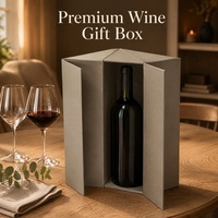 Boîte cadeau pour vin à double porte magnétique pliable de couleur champagne, emballage en carton rigide, logo personnalisé