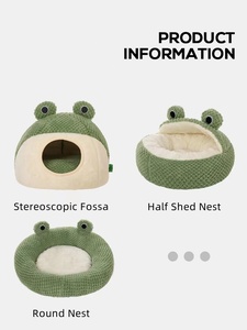 Top <span class=keywords><strong>vente</strong></span> produits pour animaux <span class=keywords><strong>de</strong></span> compagnie dessin animé grenouille chat lit chaud chien chenil automne printemps hiver maison nid chat chiot mignon animaux coussin chaud - Product Image 6