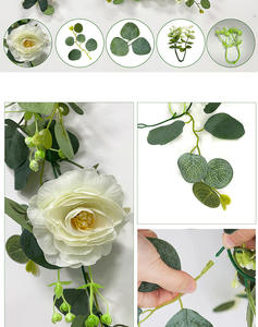 Decoradores de plantas artificiales, 1 unidad de planta de plástico con rosa para decorar fiestas, hogar y patio - Product Image 6