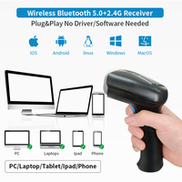 Escáner de Códigos de Barras Inalámbrico QR y Lector de Códigos de Barras 2D PDF417 con Sensor CMOS, Velocidad de Escaneo >3m/s, en Stock para Escaneo POS