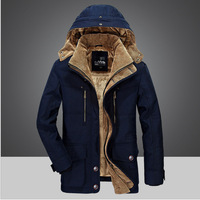 Veste d'hiver pour homme Parka Plus Velours Épais Multi-poches Vestes Parkas Solides Homme Grande Taille Coupe-vent Polaire Chaud Épais Manteaux