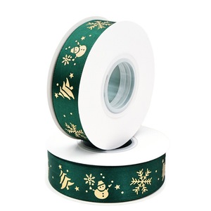 Winter Xmas Pattern Fabric <b>Ribbon</b> Bespoke Text For Christmas Party Favor Decor - Product Image 2