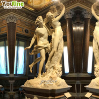 Statue classique en marbre naturel d'Apollo et de Daphné pour la décoration de jardin, de villa ou de parc en extérieur