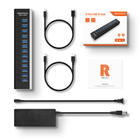 RSHTECH Hub USB 13 en 1 Station d'accueil Hub USB C avec adaptateur secteur 13 ports Hub de données USB 3.1 pour PC Ordinateur portable