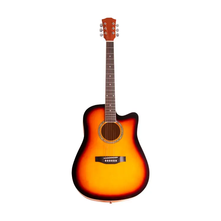 Wholesale HOT SALE Linden Wood 41" Acoustic Guitar Basswood Older Acoustic Guitar For Beginners Guitar