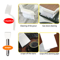 8pcs Brosse de nettoyage pour crevasses Brosse de nettoyage multifonctionnelle Outils Brosse de nettoyage pour poils durs