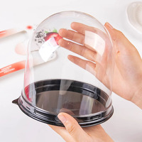 MOQ 250 Pièces Boîte à Gâteau en Plastique de 4 Pouces (10 cm), Couvercle Haut de 15 cm pour Gâteau de Fée, Dessert Sapin de Noël, Mousse, Emballage de Gâteau d'Anniversaire