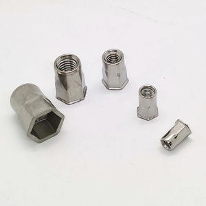 M4 M5 M6 M8 Acier inoxydable SS304 316 316L Écrou à rivet à tête plate fraisée à double hexagone Écrous de rivière à demi-hexagone intérieur - Product Image 4