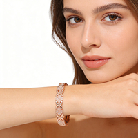 Bracelet magnétique en cuivre rouge pur à 99,9 %, trèfle à quatre feuilles, cristal, aimant néodyme, bracelet bien-être pour femmes, OEM ODM