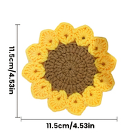 Sous-verre rond antidérapant en coton fait main au crochet, idéal pour les étagères de la salle d'artisanat, avec cadeau pour hôtesse