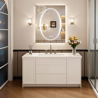 Miroir de salle de bain de luxe avec éclairage LED, design moderne, mural, forme rectangulaire réglable