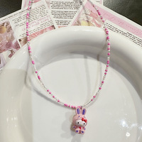 Collier en diamant chaton de dessin animé mignon pour femme, chaîne de clavicule d'été, design de niche, style cool et doux pour fille coquine, accessoires polyvalents