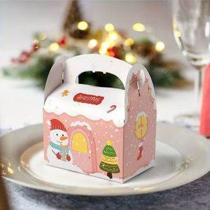 Custom <b>Christmas</b> <b>Gift</b> <b>Box</b> Folding Paper Gable <b>Box</b> With Handle For Candy Apple Packaging Vietnam Manufacturer Wholesale OEM - Product Image 2