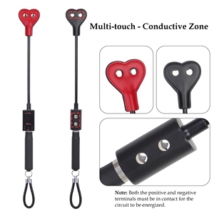 BANSEY Adjustable <b>Micro</b> Current Leather Paddle 8 Shocking Frequencies Non Slip Handle Couples Submissive Impact Flirting Crop - Product Image 4