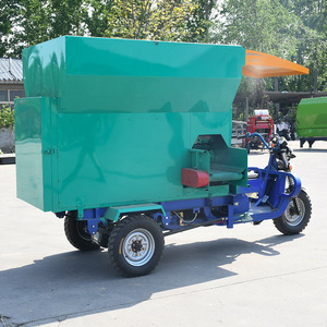 Comedero Eléctrico Automático para Ganado, Comedero Húmedo/Seco, Remolque de Tractor de 3 Ruedas de Acero Verde para Alimentación de Animales de Granja - Product Image 2