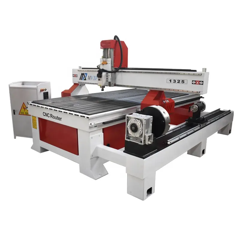 Top Rated 3 assi Router CNC 1325 con tavola rotante 4x8