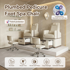 Système de fauteuil spa compact 2-en-1 MadamCenter pour <span class=keywords><strong>manucure</strong></span> et pédicure avec repose-pieds relevable, station de salon de <span class=keywords><strong>manucure</strong></span> en plastique - Product Image 3