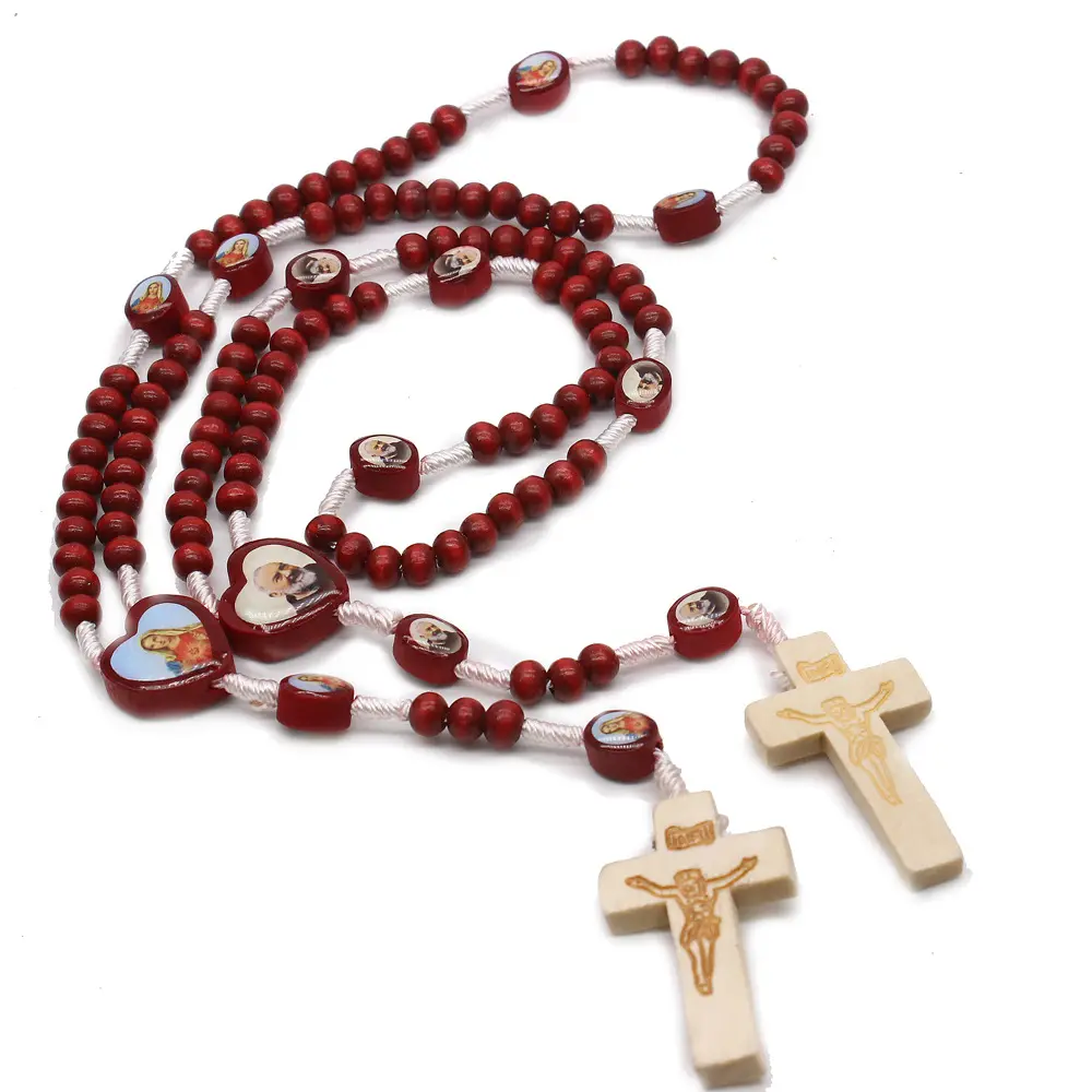 Оптовая продажа, дешевые деревянные бусины JC Crystal для четки, Молитвенное ожерелье, распятие для четки