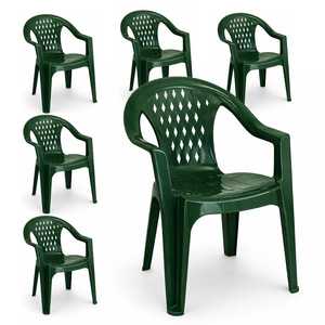 Sedie da Giardino Impilabili in Plastica con Braccioli 57x61.5x79 Cm, Resistenti, Schienale Basso, per Uso Esterno - Product Image 1