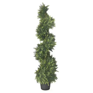 Uv dayanıklı Faux selvi Topiary Spiral şimşir topu çam yapay sedir ağacı açık