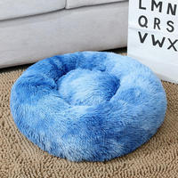 Coussin pour chien super doux au design personnalisé, rond, lavable, en peluche moelleuse, type donut, tapis en velours pour chien et chat, canapé pour chien, lit portable pour animaux de compagnie