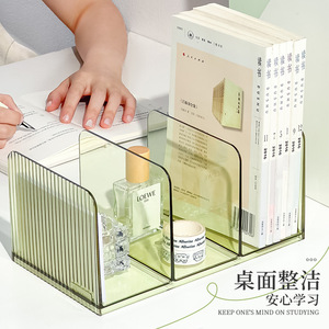 Acrylic Portable Installation-Free Desktop Bookend Storage <b>Box</b> Multi-purpose Transparent Student Desk Organizer Modern Simple - Product Image 1