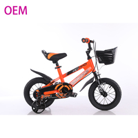 Bicicleta al por mayor de 12 pulgadas para niños de 5 años, de una sola velocidad, con horquilla de acero y sistema de ruedas de entrenamiento