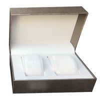 Boîte à bijoux en papier texturé de luxe avec doublure en velours pour montre, bracelet, collier, logo personnalisé, coffret cadeau pour montre