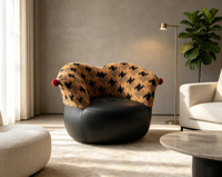 Fauteuil pivotant moderne et confortable pour appartement, salle à manger, salon, chambre à coucher, fauteuil de détente inclinable en tissu