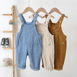<span class=keywords><strong>Pantalon</strong></span> en velours côtelé marron décontracté pour bébé et tout-petit avec poches, salopette pour garçon - Product Image 2
