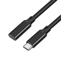 Câble d'extension USB 3.2 Type C mâle vers Type C femelle noir 1m 2m 3m 5m 100W 20 Gbps 4K 60 Hz
