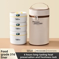Lonchera Hermética de Acero Inoxidable 316, Apta para Microondas, con Compartimentos Divididos, Gran Capacidad, Venta al Por Mayor