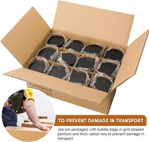 Sang Trọng Nến Container 4Oz 8Oz 500Ml Rỗng Handmade Hổ Phách Nến Thủy Tinh Jar Với Màu Đen Nhôm Kim Loại Có Nắp Đậy Và Hộp Bao Bì - Product Image 6