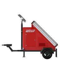 Tour d'éclairage mobile alimentée par l'énergie solaire AOSIF, batterie de stockage d'énergie et lumières LED pour l'éclairage nocturne extérieur