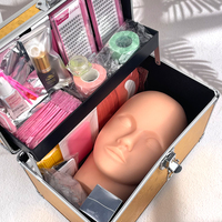 Kit Complet de Formation et d'Entraînement pour Extensions de Cils Individuels avec Tête de Mannequin de Maquillage, Marque Blanche