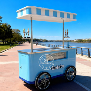 <span class=keywords><strong>Vans</strong></span> Hot Dog mobili Gelato Food Truck Push Cart Street Food Cart vetrina vetrina vetrina per gelateria - Product Image 1