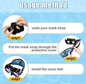 Fundas de Neopreno para Correas de Máscara de Buceo, Antideslizantes, Protectores de Cabello para Snorkel, Buceo, Natación y Deportes Acuáticos - Product Image 3