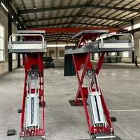 Fourniture d'usine : Pont élévateur à ciseaux double six vérins pour alignement de roues et levage de véhicules