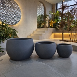 Macetas grandes grises del fabricante <span class=keywords><strong>de</strong></span> China, altas y modernas para el jardín del hogar, suelo duradero, centro comercial para plantar árboles y flores - Product Image 4
