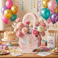Sac fourre-tout trapézoïdal en papier personnalisé avec estampage à chaud pour emballage de fleurs, sac cadeau floral pour bouquet