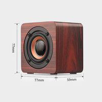 Haut-parleur de bureau portable mini en bois grainé OEM d'usine, compatible avec la charge USB, option multicolore, haut-parleur Bluetooth sans fil