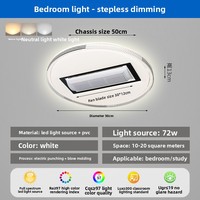 Ventilateur de plafond moderne minimaliste sans pales DC avec télécommande, en acrylique, lumière LED à spectre complet, fonctionnement silencieux, protection des yeux