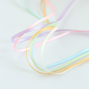 Nine-Colored Ribbon 3mm Double-Faced Satin Polyester Ribbon Solid Color Diy Craft Material For Hair Accessory Bookmark - Product Image 3