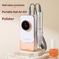 Ponceuse à ongles électrique rechargeable avec têtes de ponçage pour l'exfoliation, le retrait du vernis gel et le polissage professionnel des peaux mortes
