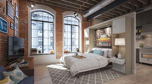 Custom moderno nascosto Murphy <span class=keywords><strong>letti</strong></span> a parete pieghevole doppia regina King Size con guardaroba Design <span class=keywords><strong>salvaspazio</strong></span> - Product Image 3