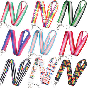 Wowei mode Polyester imprimé Sublimation LGBTQ fierté arc-en-ciel drapeau Gay drapeau lanière pour clés cou lanière pour cadeau - Product Image 5