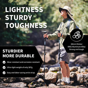 Bâtons <span class=keywords><strong>de</strong></span> randonnée pliables et réglables en alliage d'aluminium 6061 Earthtree à 3 sections pour le <span class=keywords><strong>ski</strong></span>, la randonnée et l'escalade en extérieur - Product Image 2