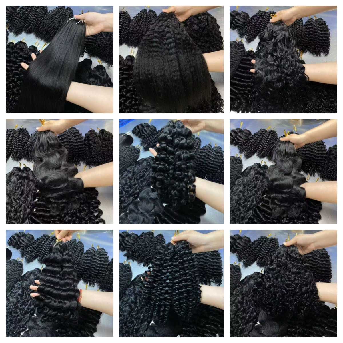 Vast Hair Workshop Craft Detail 11 for KAMA Feathered Crochet Hair 27 Honey Blonde Deep Wave Raw Braiding Human Hair Bundles No Weft Pre-Looped Crochet Hair Extensions